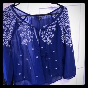 American eagle embroidered blouse